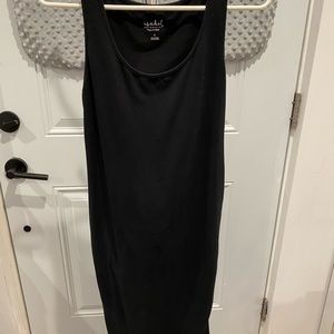 Black maternity fitted maxi dress